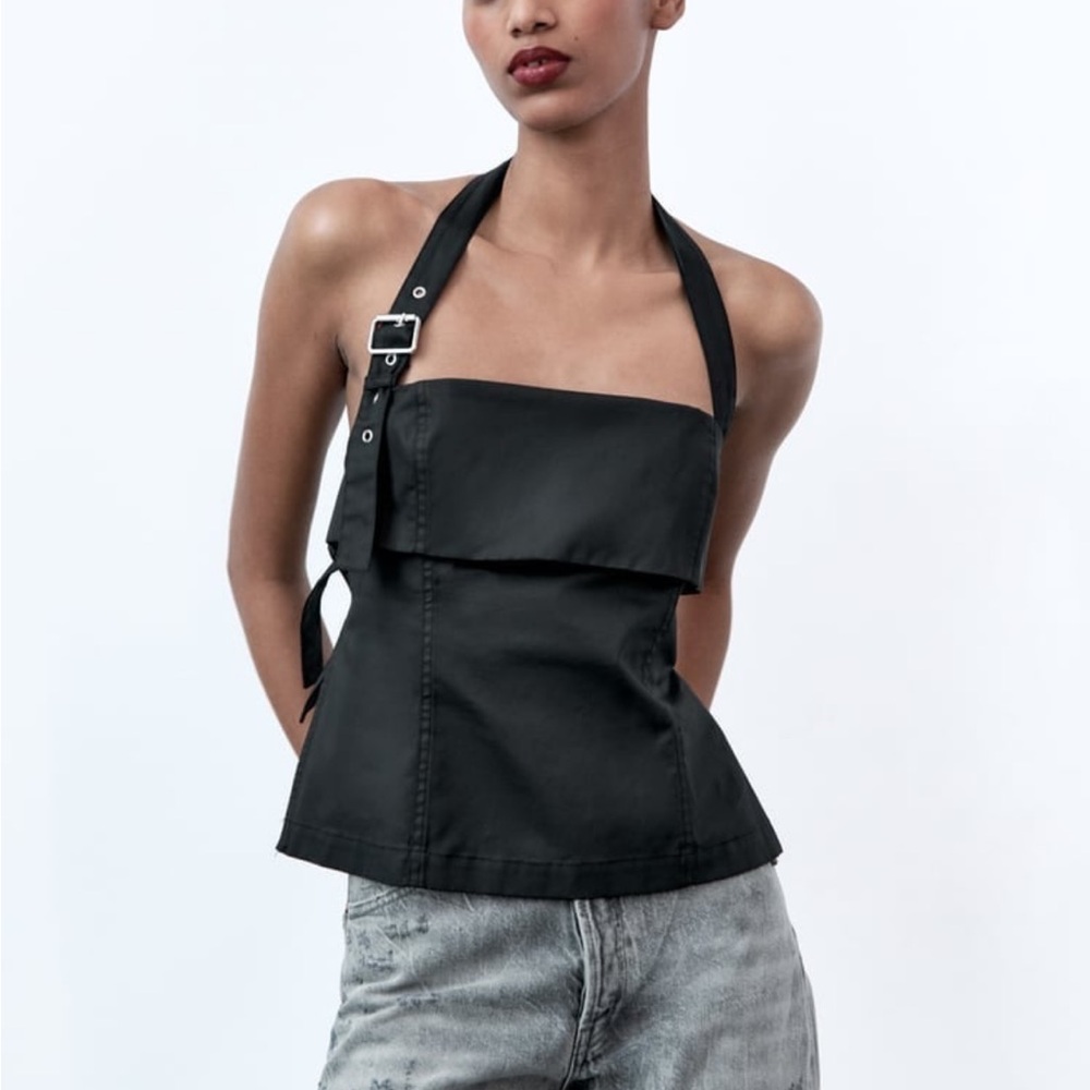 Zara Black Halter Top